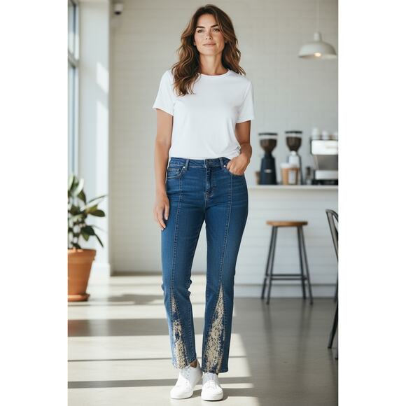 Rare Vintage Younique Y2K Embellished Velvet Flare Jeans | Low Rise | Size 13 - Picture 16 of 16